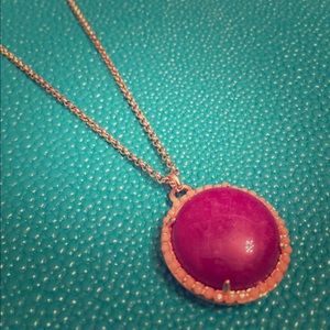 Fossil Maroon & Peach Necklace